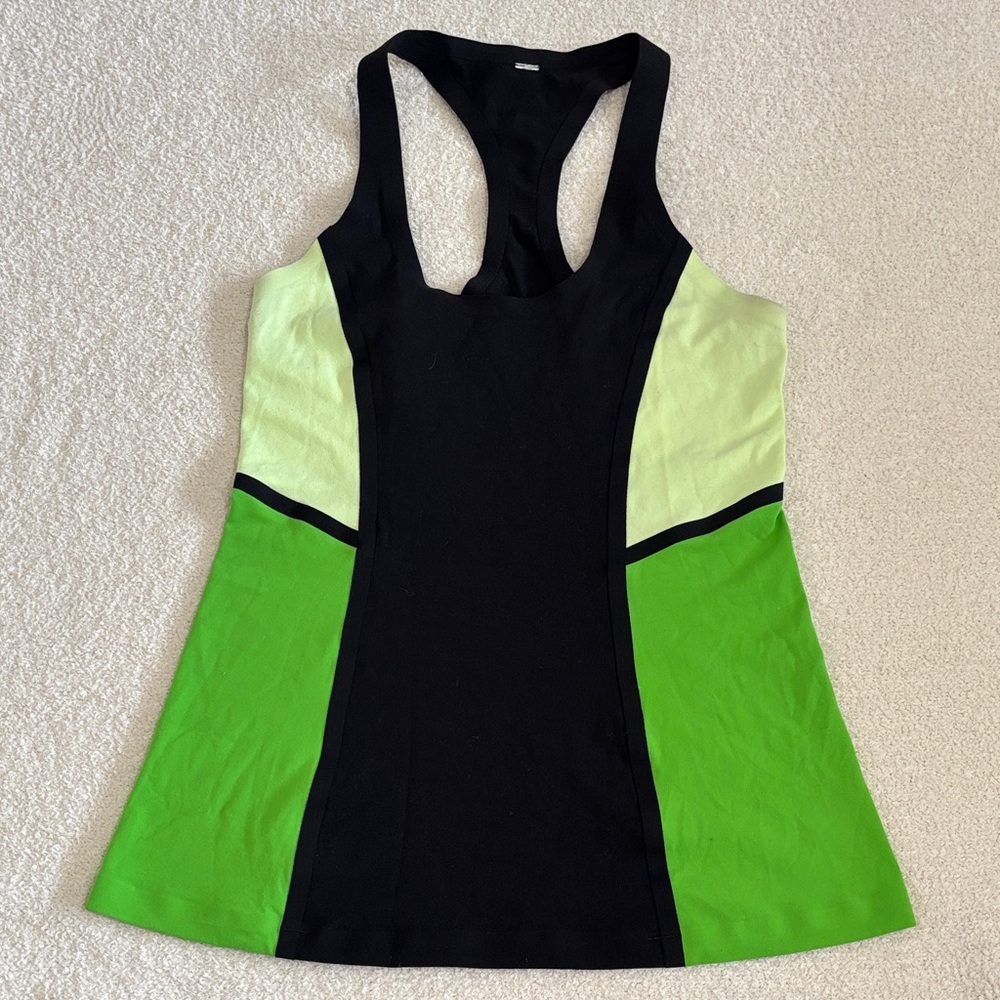 Lululemon Black and Green Women's Tank Top